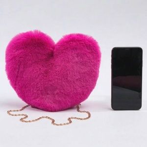Fuzzy Heart Purse